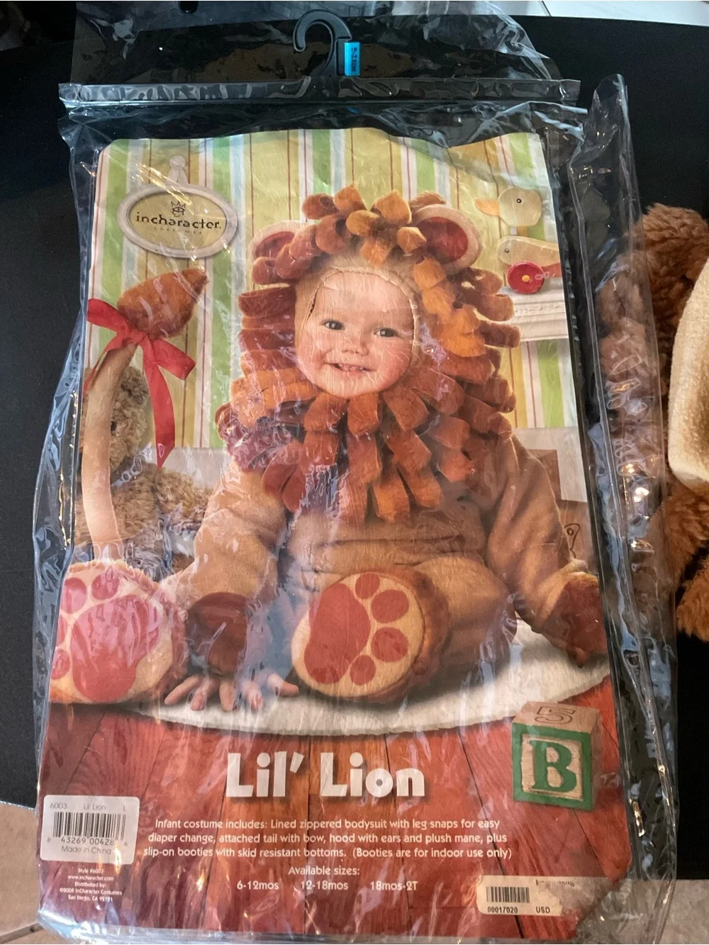 Incharacter Lil' Lion Brown Infant Costume - Cute Hooded Lion Romper